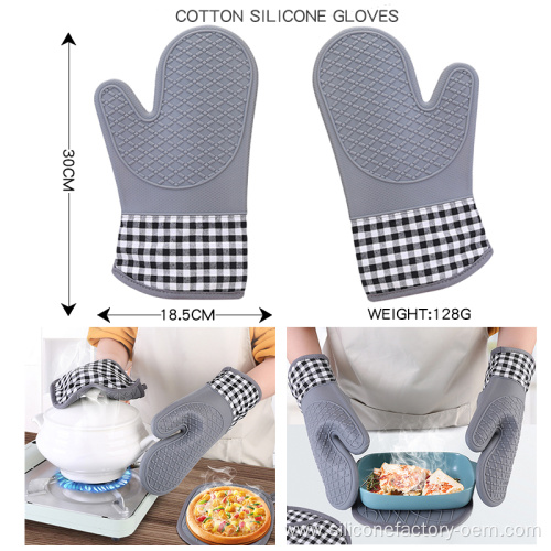 Custom Kitchen Cooking Printed Silicone Oven Gloves